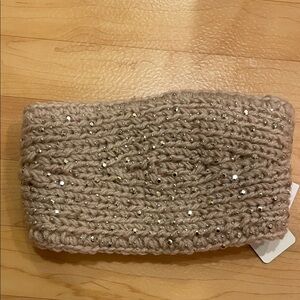 Sparkling Knit Beige Headband / Wrap